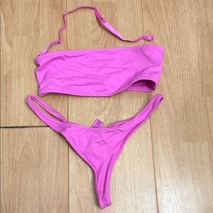 Skims strapless pink bikini